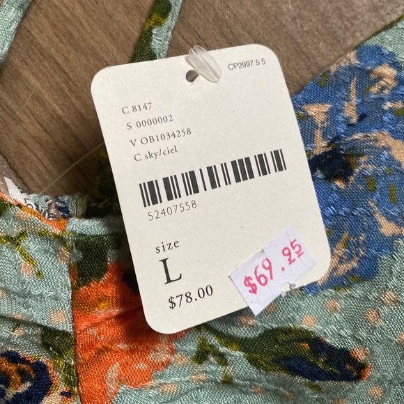 Free People Smocked Light Weight Fit and Flare Strappy Slip Mini Dress - Picture 4 of 4